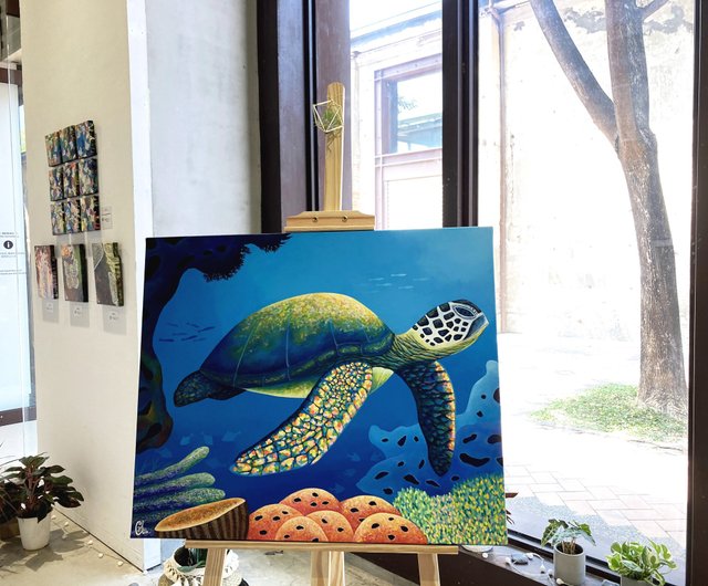 Original Sea Turtle Painting －Soul In Harmony - Shop