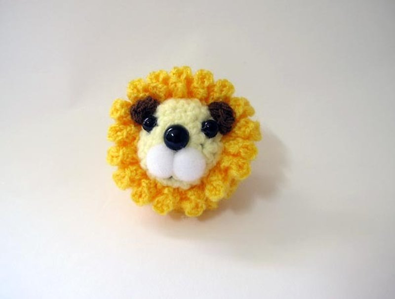 Lovely woolen doll strap / key ring ~ lion - Keychains - Polyester Yellow