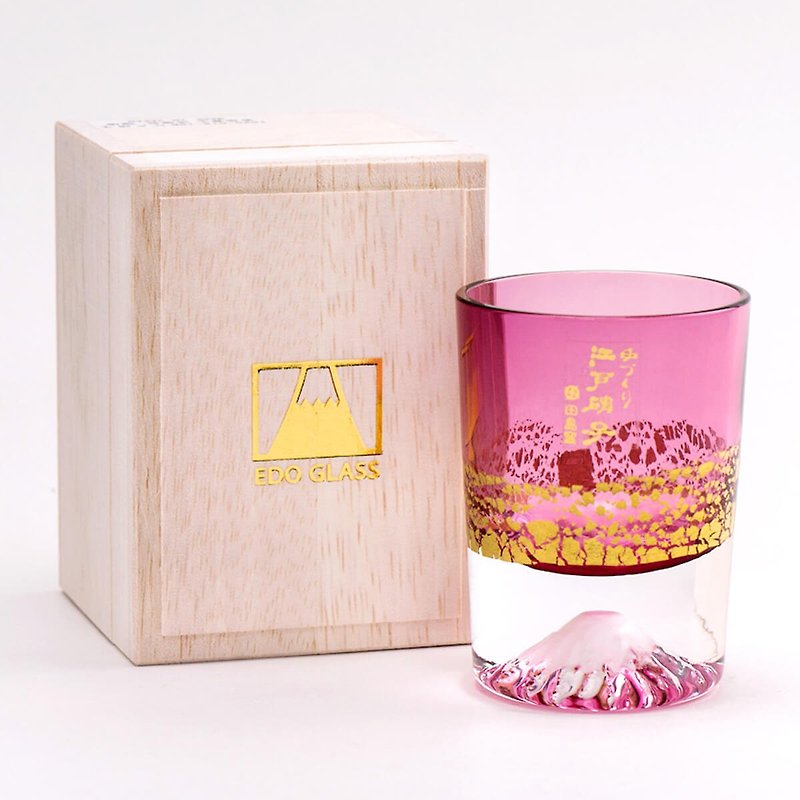 80cc（シングル）【但馬グラス】手作り金箔コールドワイングラス - ワイングラス・酒器 - ガラス ピンク