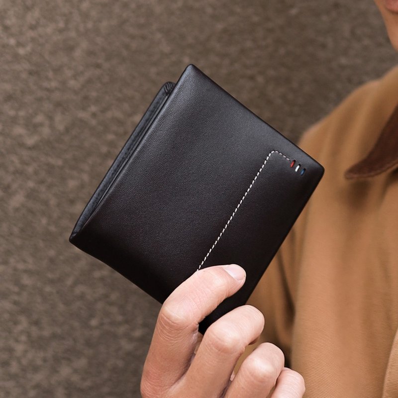 1991 Classic thin and lightweight vegetable-tanned cowhide genuine leather short clip TAIRUI - Wallets - Genuine Leather 