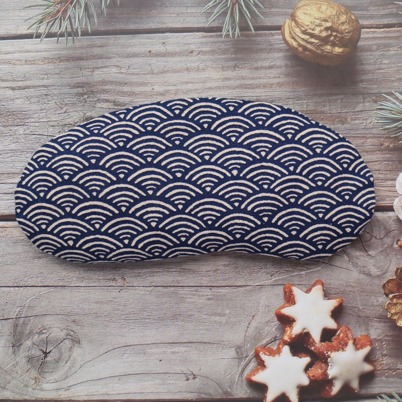 【海浪】熱敷眼罩 萬用 肩用熱敷墊 カイロ 多種香氣可選 - 其他 - 棉．麻 藍色