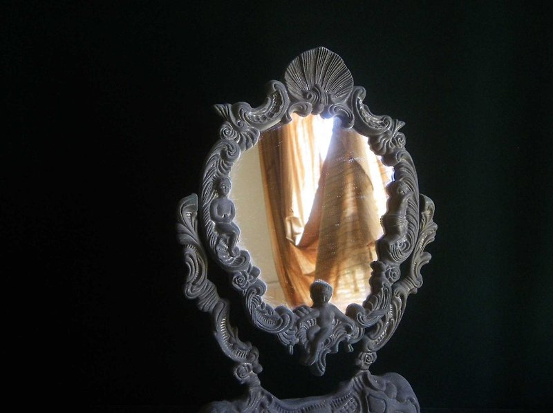 [OLD-TIME] Early European Angel Bronze Table Mirror - ของวางตกแต่ง - วัสดุอื่นๆ 