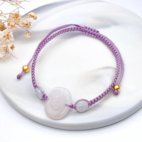 瓔珞珠寶盒 E.L.Jewelry Box 【似玉如花】冰種翡翠花編織手鍊 | 天然緬甸A貨翡翠 | 送禮