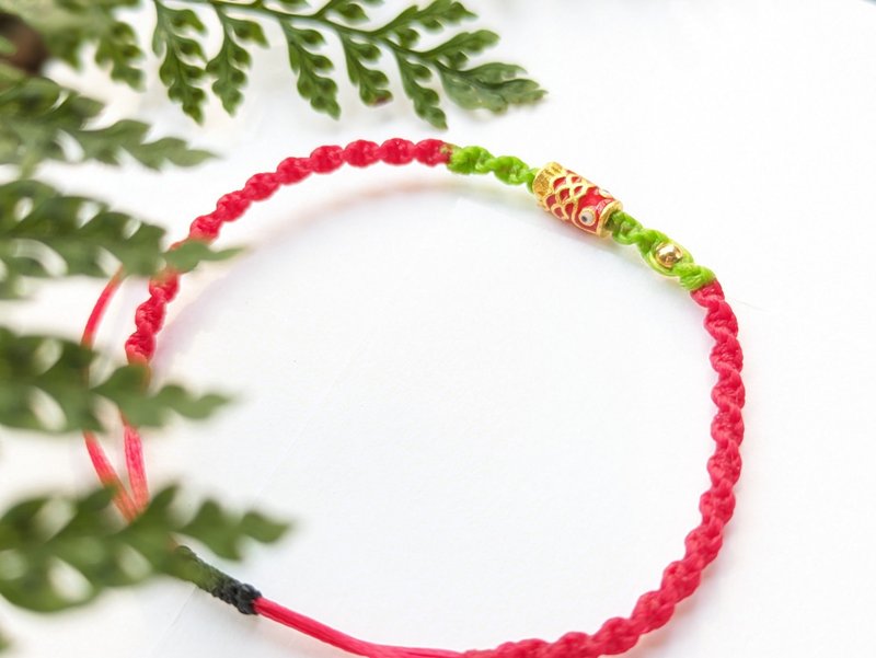 Koi red bracelet - สร้อยข้อมือ - ทองแดงทองเหลือง สีแดง