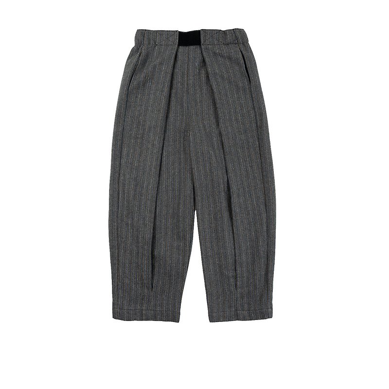 [Blue ink tea under the divine sea pattern] Original design Japanese retro woolen trousers - Men's Pants - Other Materials 