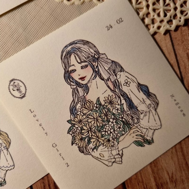 可愛的 女孩 2 - 貼紙 - 紙 