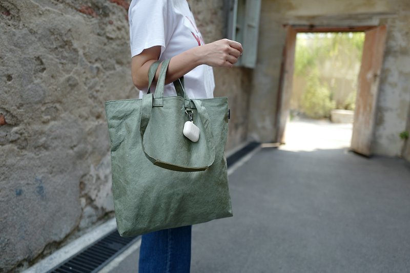 Ultralight waterproof tote bag with 2 straps - GREEN MOSS - Handbags & Totes - Waterproof Material Green
