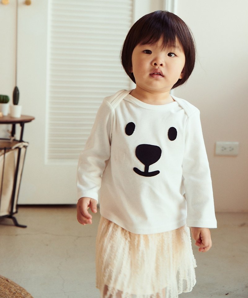 Happy Face Series: Baby Bear Top - เสื้อยืด - ผ้าฝ้าย/ผ้าลินิน 