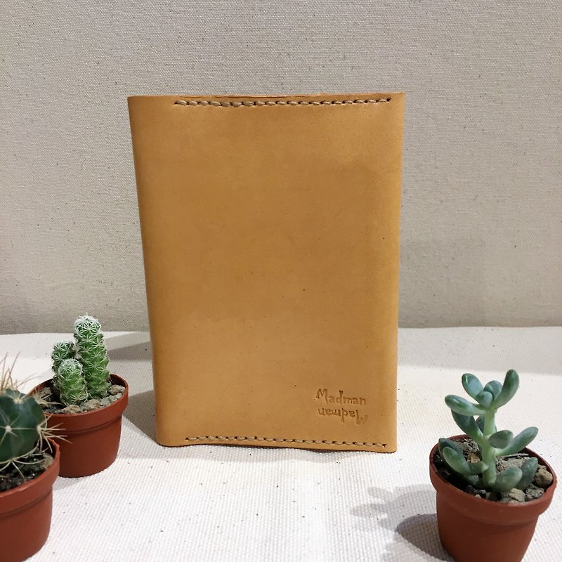 Handmade leather tanned leather Passport Case B Gift Customized - ที่เก็บพาสปอร์ต - หนังแท้ สีนำ้ตาล