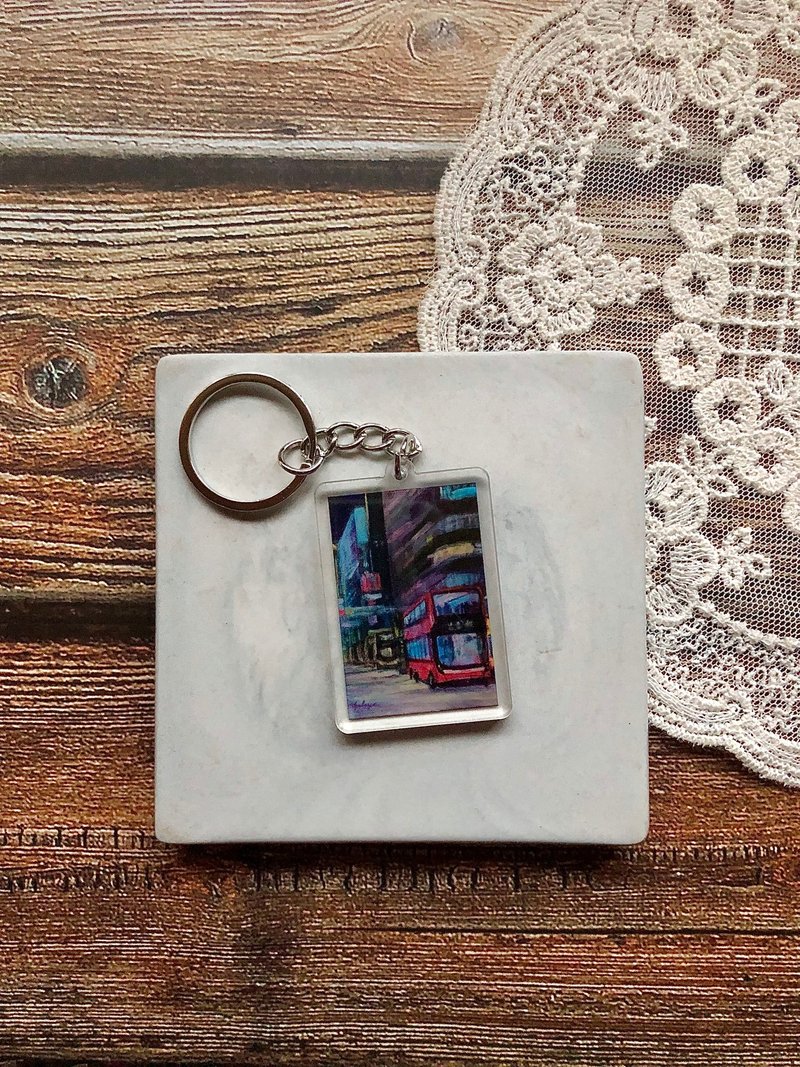 Hong Kong Scenery Keychain-Nathan Road - Keychains - Acrylic Multicolor