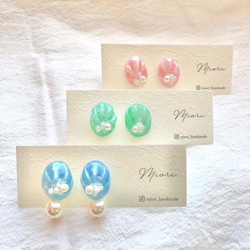 Miori handmade 小貝殼耳環 UV飾品
