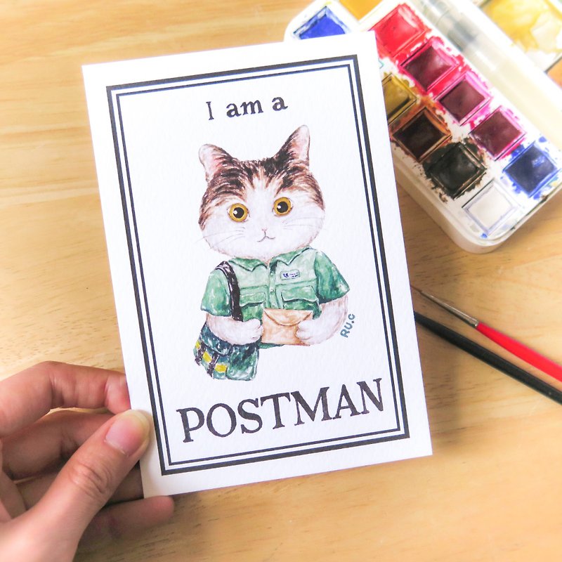 My wish: cat cat postman postcard - Cards & Postcards - Paper Multicolor