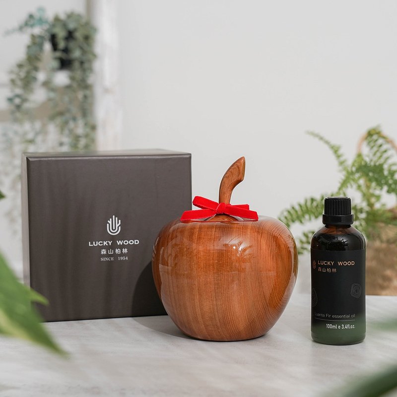 【 LUCKY WOOD】香柏木蘋果聚寶盆精油組【100ml】 - 擺飾/家飾品 - 木頭 