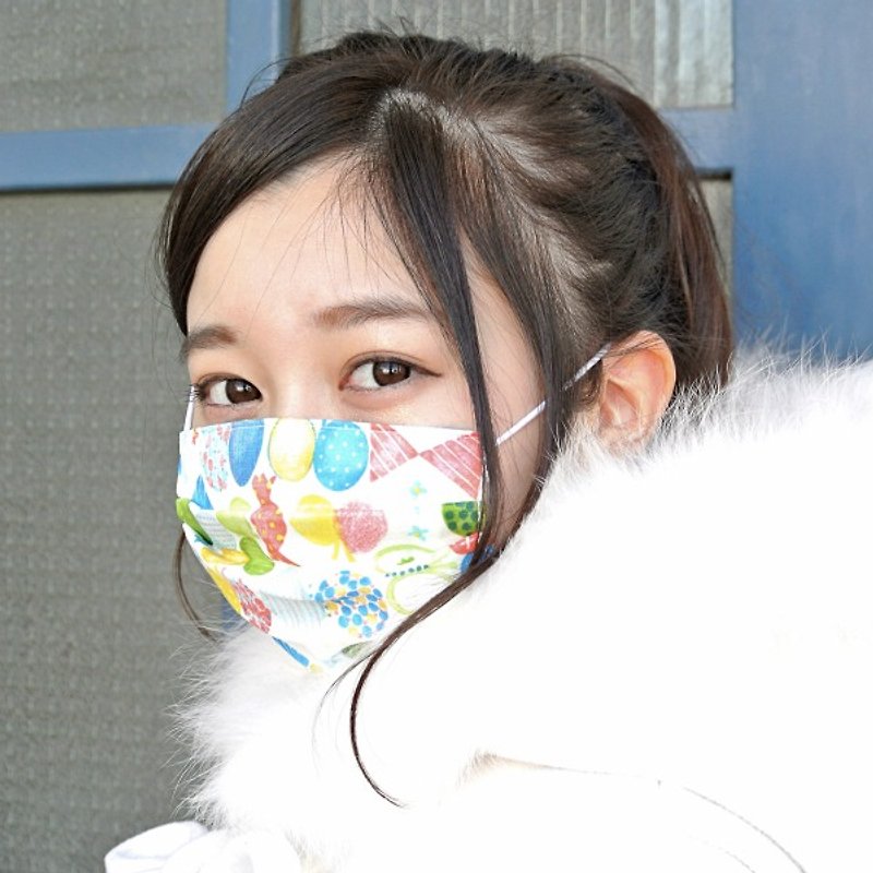 可洗滌、舒適且可愛的手工立體口罩 Butterfly Blue 日本製造 交換禮物 | TEMARIYA - 口罩/口罩收納套 - 棉．麻 藍色