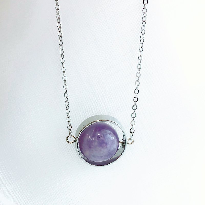 Personalized Purple Crystal  BFF Necklace Birthday Wedding gift - สร้อยติดคอ - คริสตัล สีม่วง