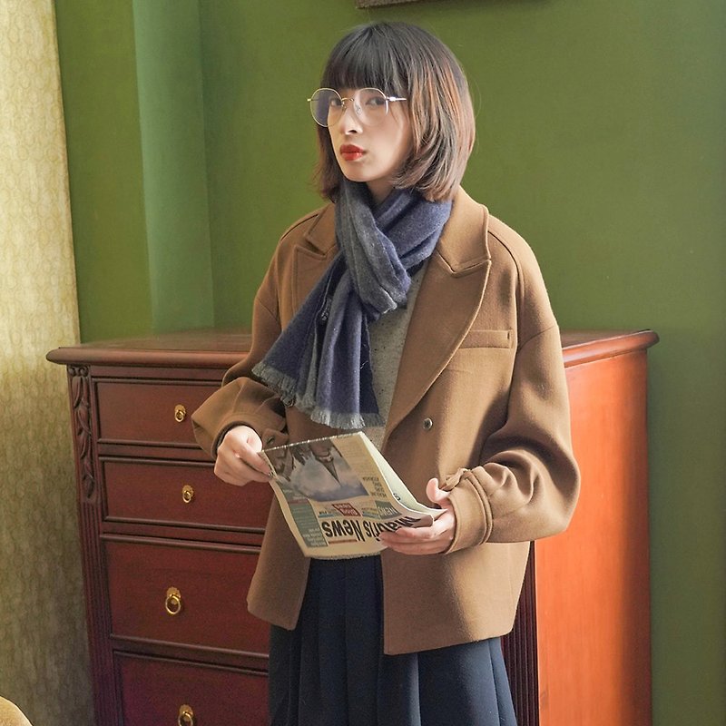 Brown two-wear down coat|coat|down coat|winter|polyester and viscose blend|Sora-648 - เสื้อผู้หญิง - ไฟเบอร์อื่นๆ 