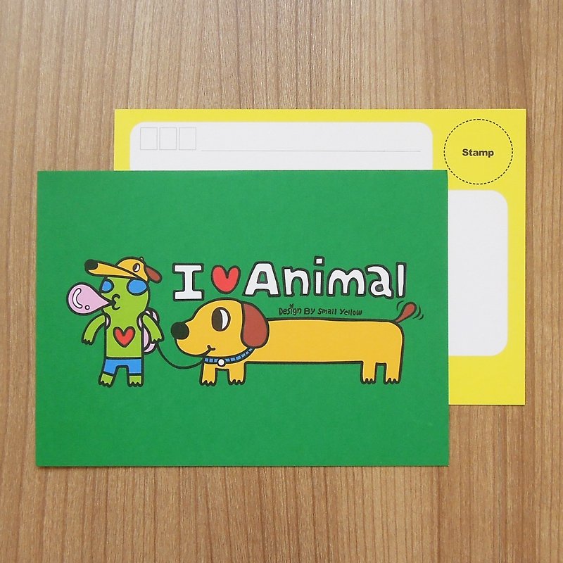 y star people _ I love animals postcard - การ์ด/โปสการ์ด - กระดาษ สีเขียว