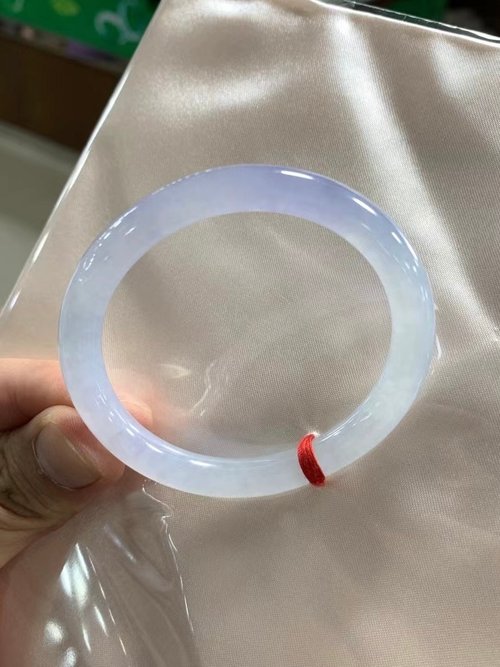 Good Morning Studio 冰種翡翠天然翡翠玉鐲 A玉手鐲 玉鈪 • 冰種飄紫翡翠貴妃鐲