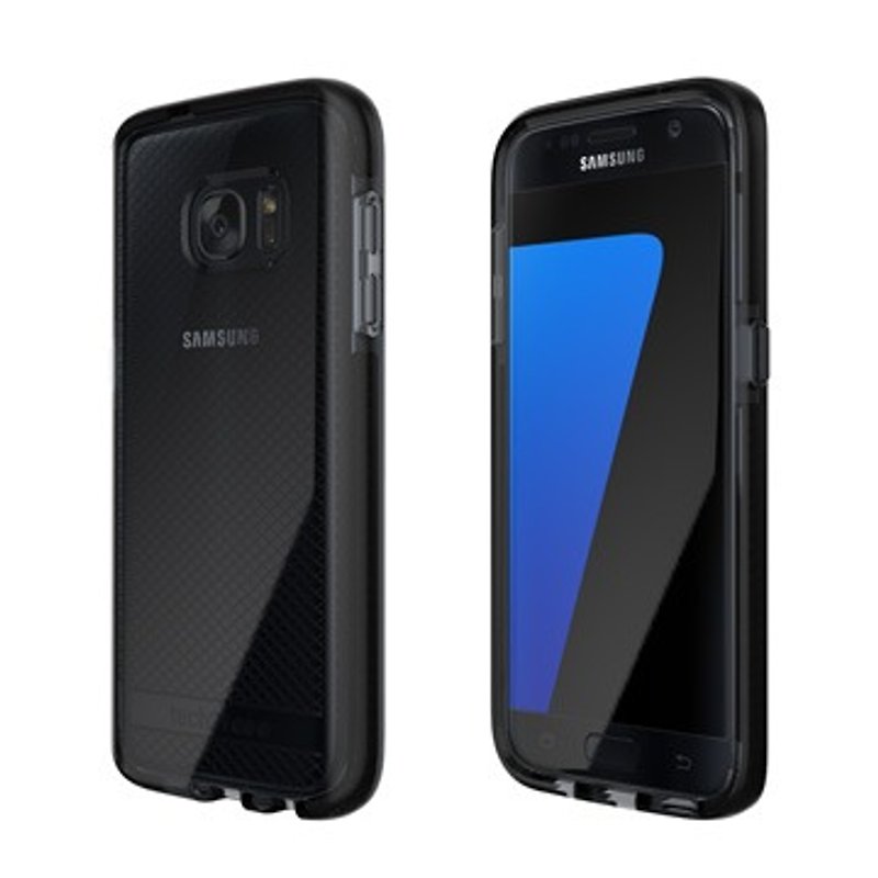 Tech 21 英國超衝擊 Evo Check Samsung S7 防撞軟質格紋保護殼 - 透黑 (5055517355674) - 其他 - 其他材質 黑色