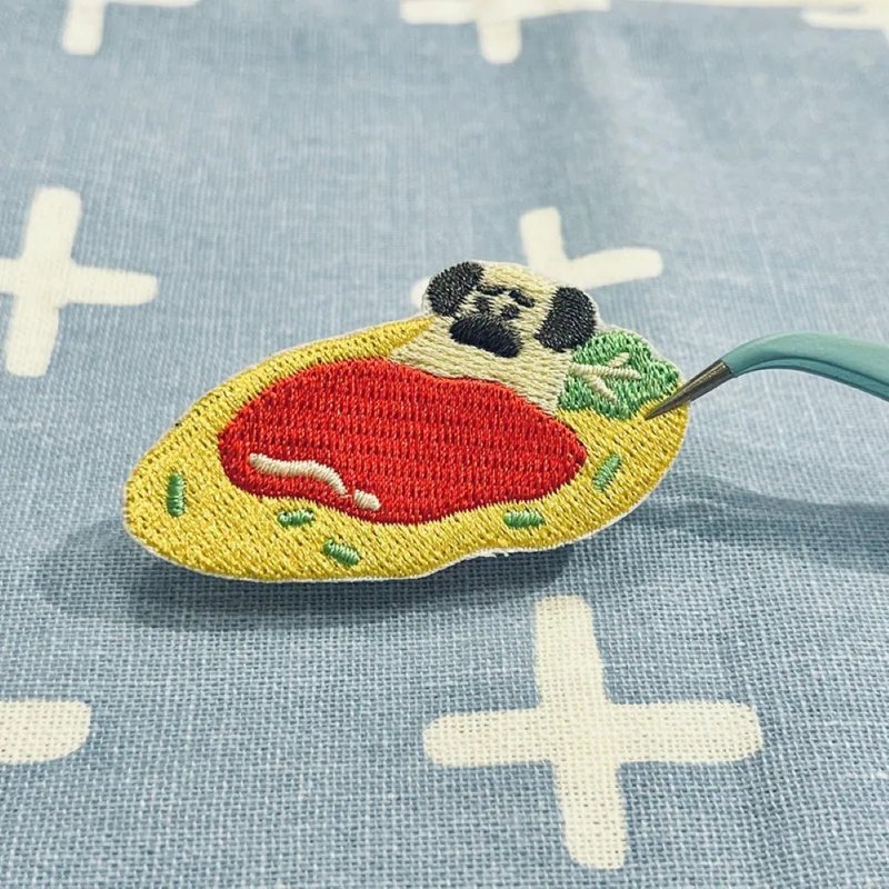 夜市狗狗  蚵仔煎 - 編織/刺繡/羊毛氈/縫紉 - 繡線 金色
