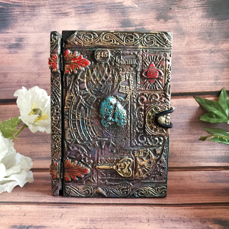Vintage Tarot box, Playing Cards Book box,Solitaire box, Dark box,Tarot card box - 居家收納/收納盒/儲物盒 - 木頭 卡其色