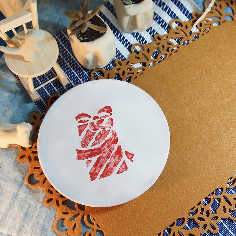 gift painted plate - จานเล็ก - ดินเผา ขาว