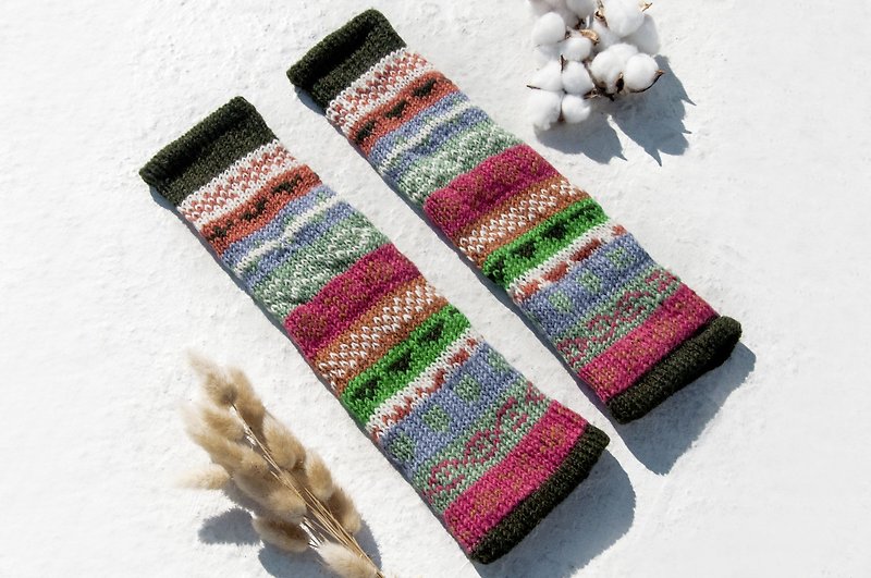 Hand-knitted pure wool knit socks/woven wool socks/inner brushed socks/warm socks-Eastern European colors - ถุงเท้า - ขนแกะ หลากหลายสี