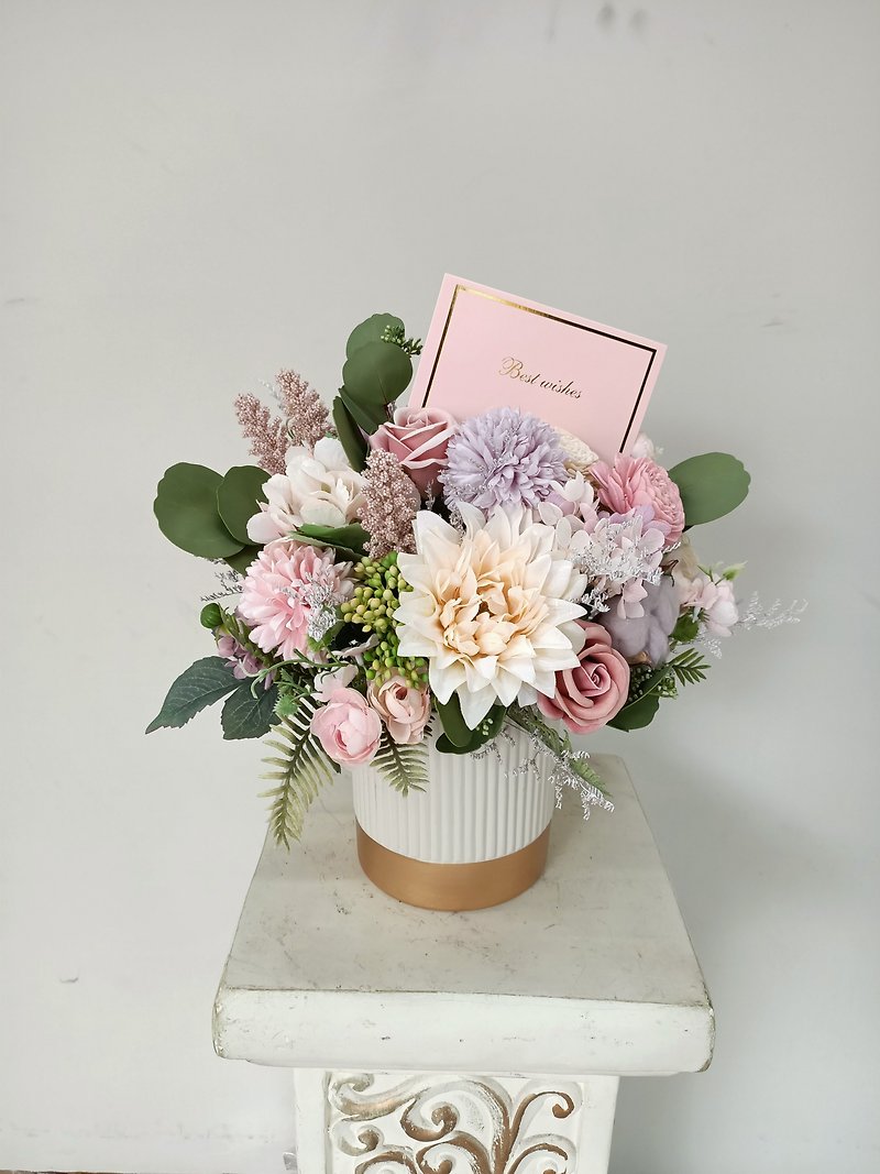 開店祝い フラワーギフト 母の日ギフト 誕生日プレゼント - 置物 - シルク・絹 ピンク