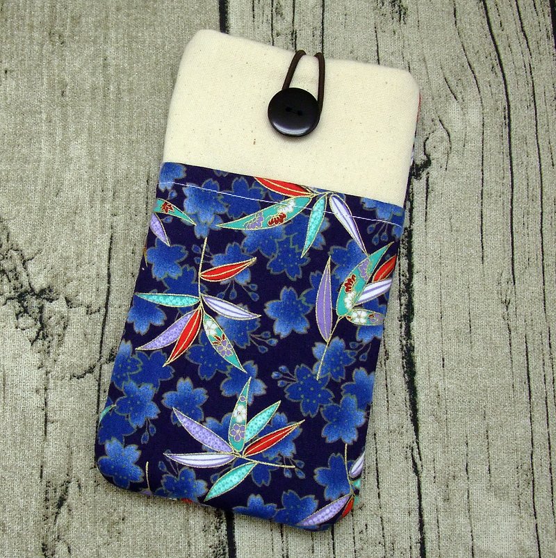 iPhone sleeve, Samsung Galaxy Note 8 case, cell phone pouch, iPod sleeve (P-261) - Phone Cases - Cotton & Hemp Blue