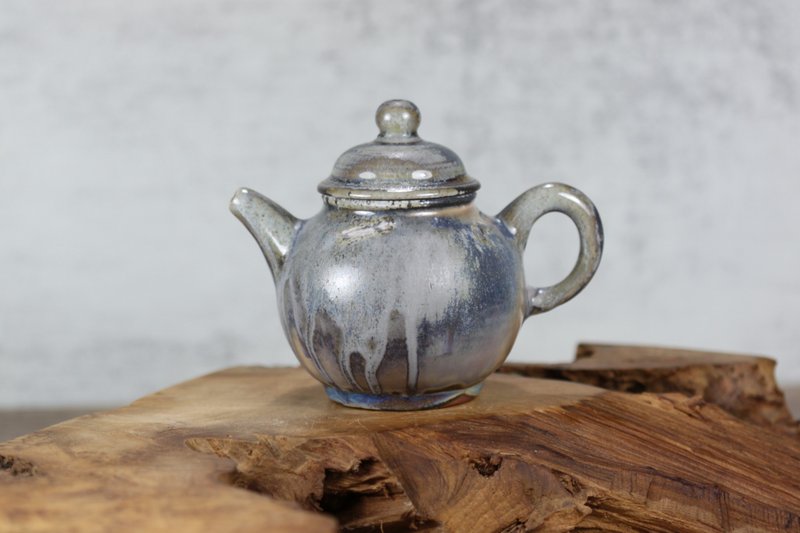 【送禮好物】270ml 柴燒天目釉 手拉坯茶壺 鶯歌葉敏祥作品 - 茶壺/茶杯/茶具 - 瓷 