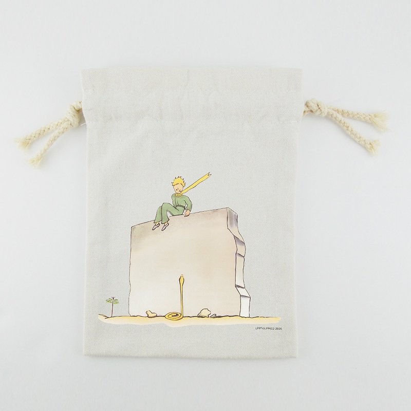 小王子經典版授權 - 束口袋(中)：【牆角下的黃蛇】 - 其他 - 棉．麻 黃色