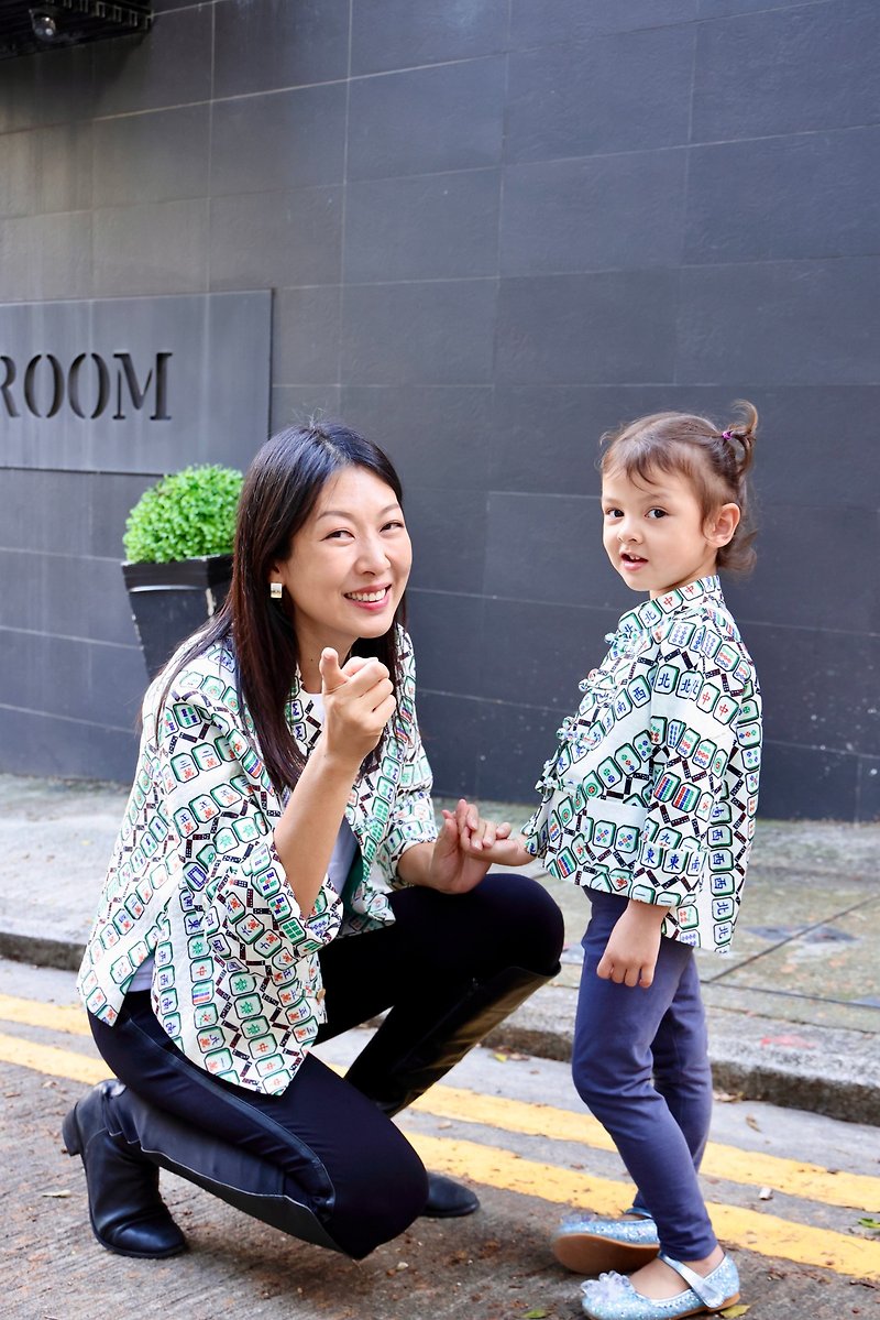 Yi-ming MARJO 兒童麻將東方外套 -綠色 - 童裝外套 - 棉．麻 