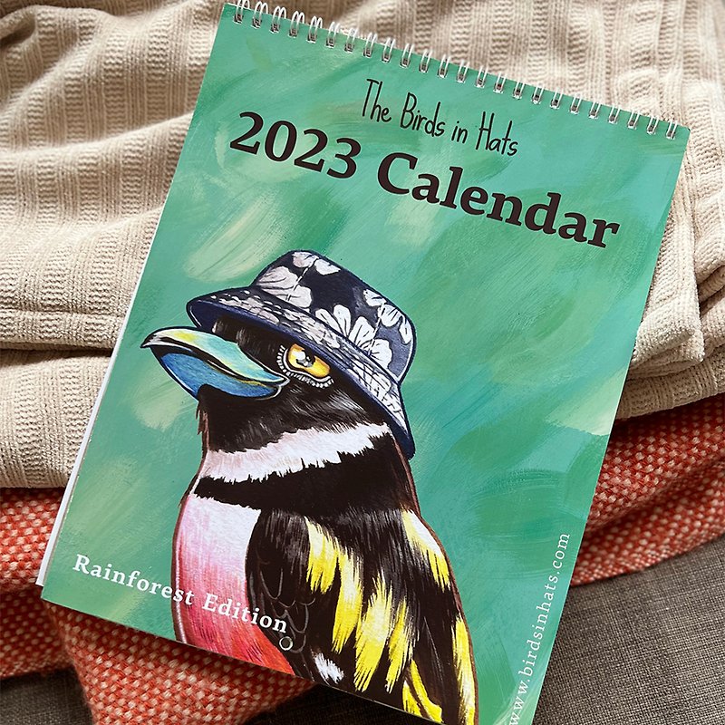 2023 鳥の帽子カレンダー - カレンダー - 紙 