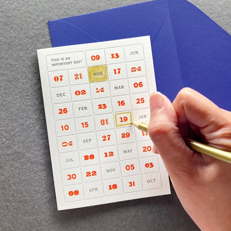 Important day letterpress printed folding card - Cards & Postcards - Paper Orange