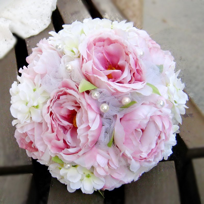 Wedding flower bouquet, bridal bouquet, briidesmaid bouquet - Other - Silk Pink