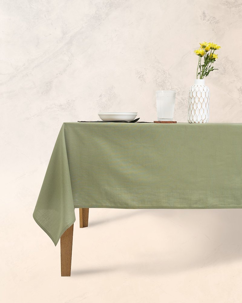 Han&Co. Table Cloth – Matcha Green HCTBC10 桌布 - Dining Tables & Desks - Cotton & Hemp Green