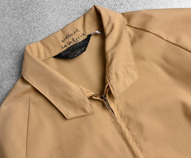 【即日発送・国内古着】カシミヤ混　ハリントンジャケット　ボルドー　グランパコア 古着 90s LANDS' END チェック ライナー G9 タイプ コットン