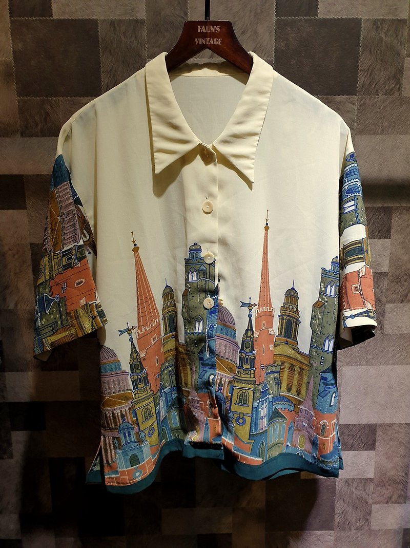 Little Turtle Gege - Prague Square Shirt - เสื้อเชิ้ตผู้หญิง - เส้นใยสังเคราะห์ 