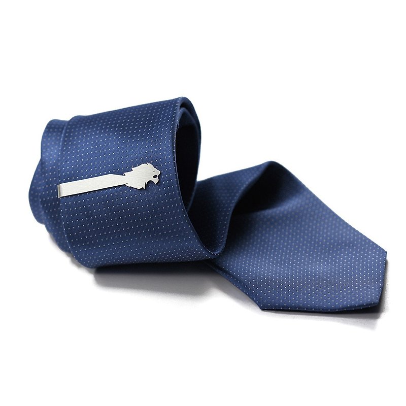 新郎领带夹 - 狮子领带夹 - 个性化领带夹 - 银色领带夹 - 領呔/呔夾 - 純銀 銀色