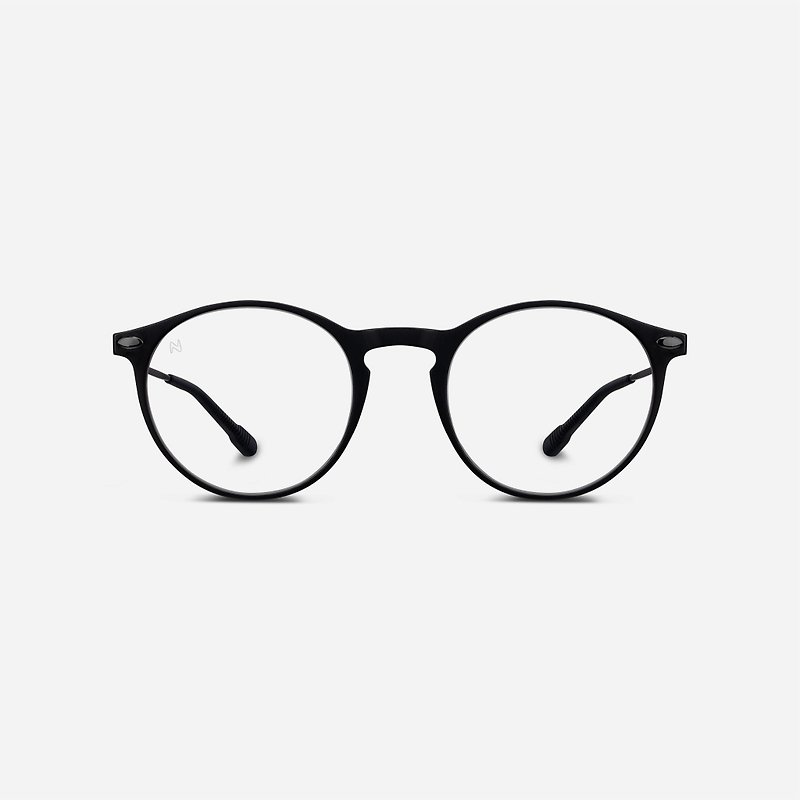 France Nooz アンチブルー ライトシェイプ フラット メガネ テンプル ポータブル (透明レンズ) オーバル ミスト ブラック - 眼鏡・フレーム - その他の素材 ブラック