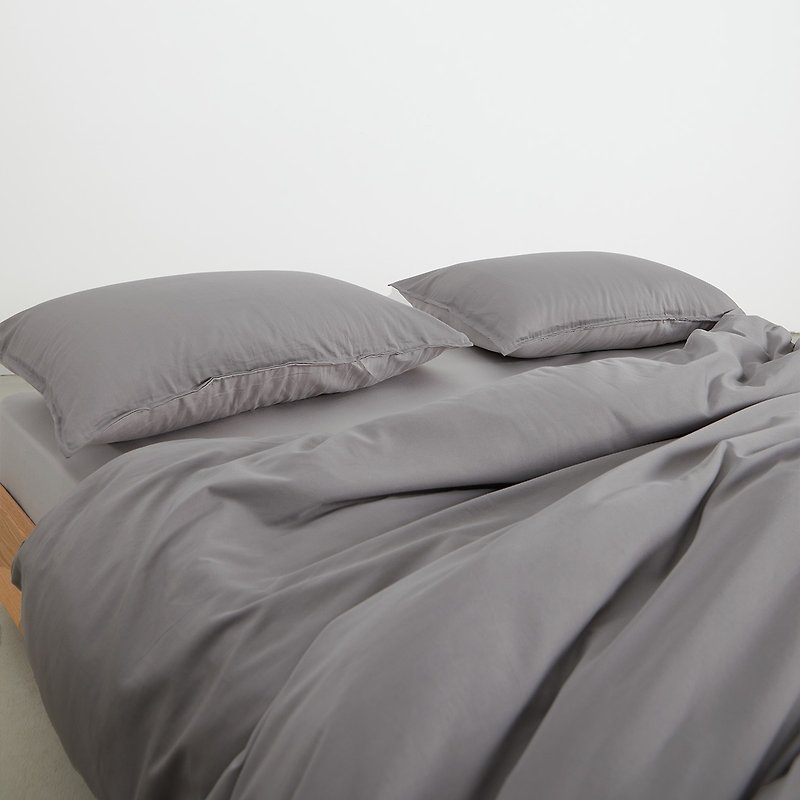內外系列 現代灰 拼色四件套60支高級感長絨棉全棉床單被套 - 床包/寢具 - 棉．麻 灰色