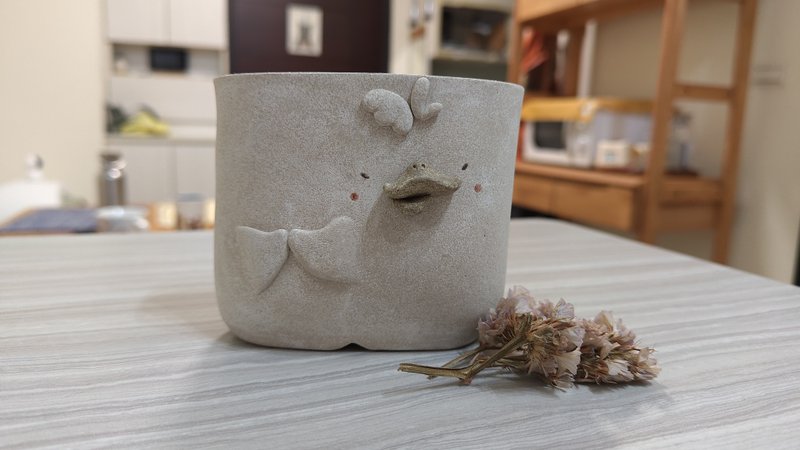 鴨鴨盆栽 - 盆栽/植栽 - 陶 白色