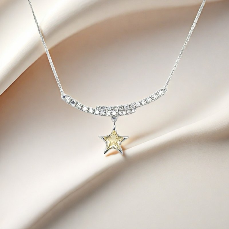 Star Diamond Necklace - Necklaces - Precious Metals 