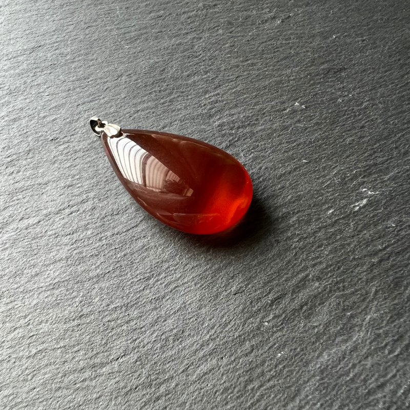 紅瑪瑙項鍊墜 - 項鍊 - 寶石 紅色