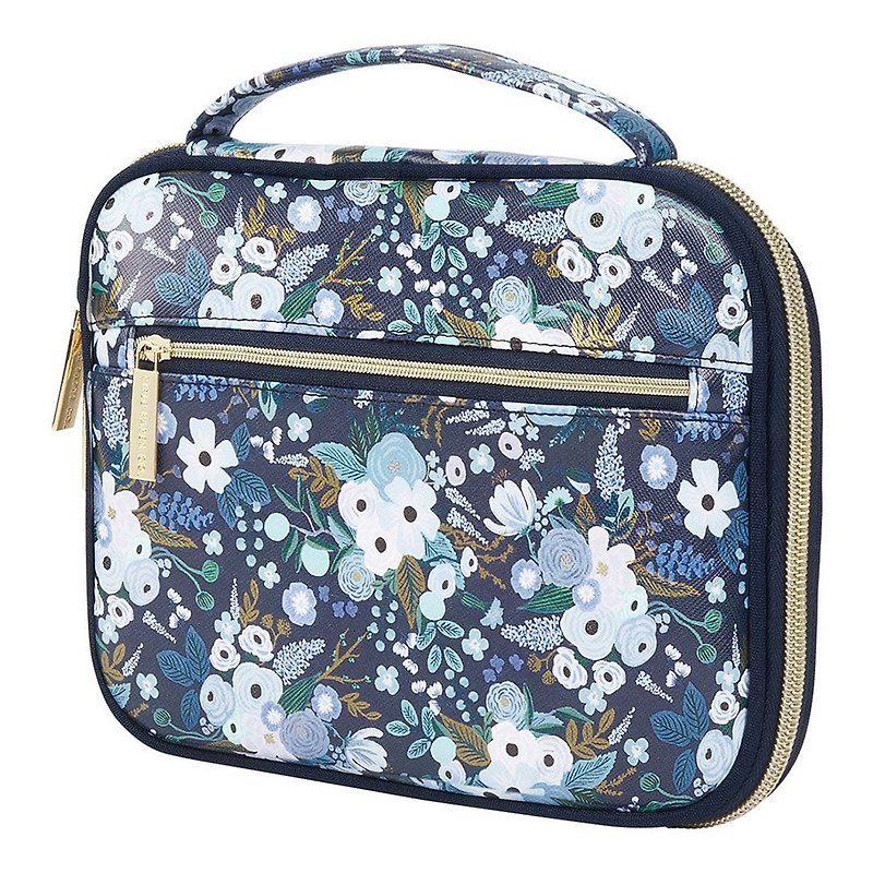 American Rifle Paper Limited Edition Digital Accessories Storage Travel Bag - Garden Party Blue - Toiletry Bags & Pouches - Faux Leather 