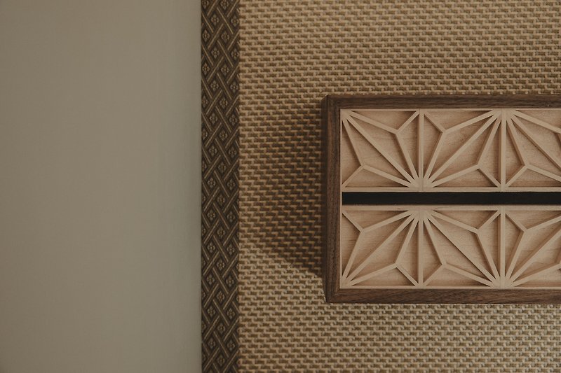 Original Handmade Solid Wood Kumiko Tissue Box - Storage - Wood Silver
