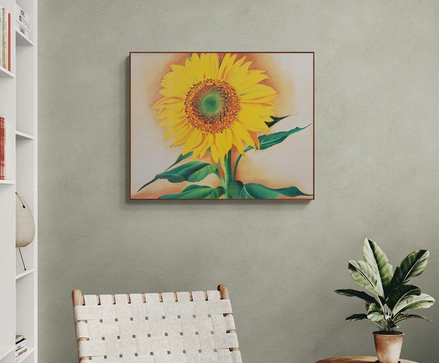 ジョージア・オキーフ 「ひまわりSUNFLOWER」　額付き 高級アートプリント ジョージア・オキーフ 「ひまわりSUNFLOWER」 額付き 高級アート