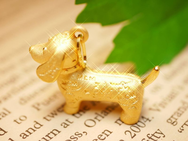 黃金墜子-生肖狗金飾-臘腸犬-黃金9999 - 項鍊 - 24k 金 金色