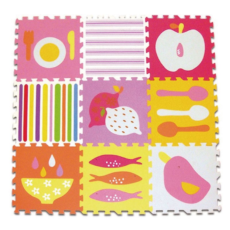 安全野餐 MIT 寶寶爬行墊 巧拼地墊 圖案地墊 印刷(美味餐桌款) - 嬰兒地墊/遊戲墊 - 其他材質 粉紅色