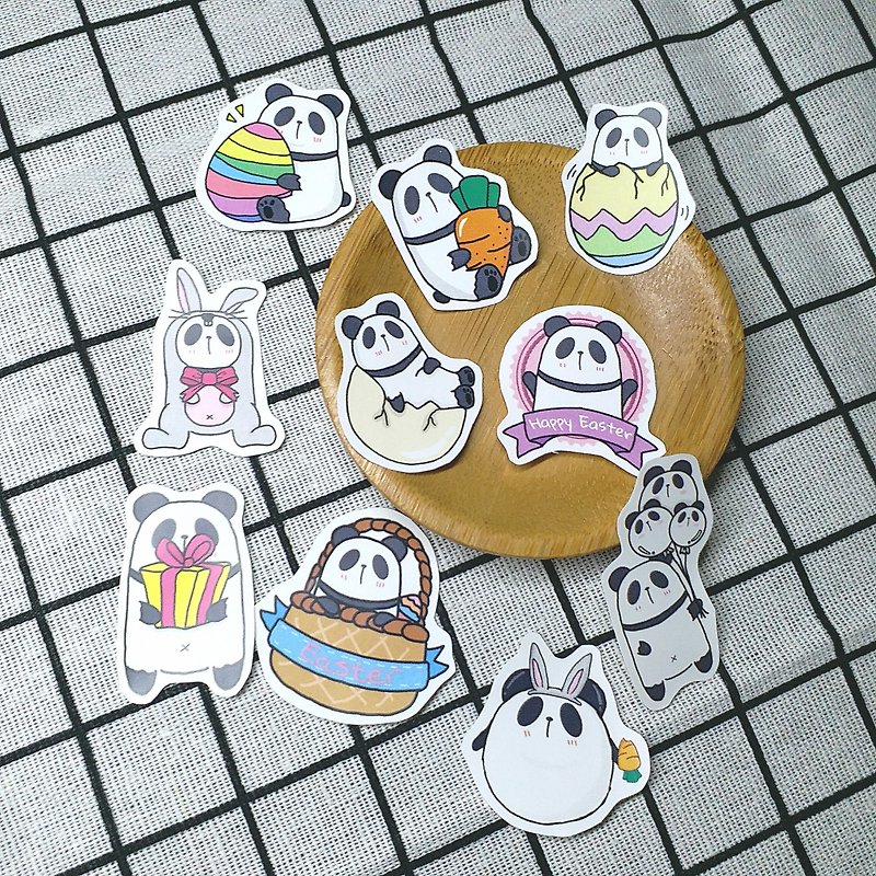 【Panda Easter limited stickers】 hand-painted stickers | 10 into - Stickers - Paper Multicolor